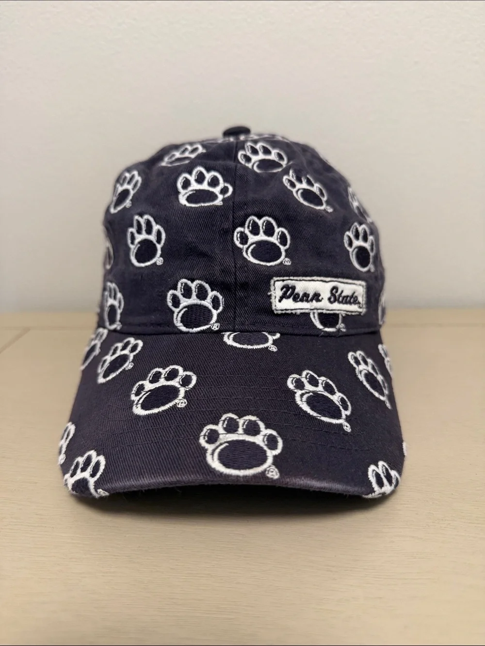 Penn State Nittany Lions All Over Paw Print Dad Hat Zephyr Blue Adjustable Cap